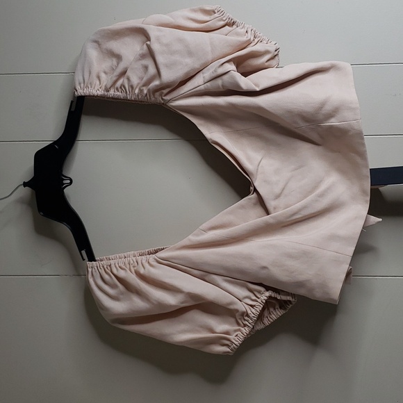 Gianni Bini x Jess Southern Woven Beau Crop Top Khaki Large - Picture 7 of 7